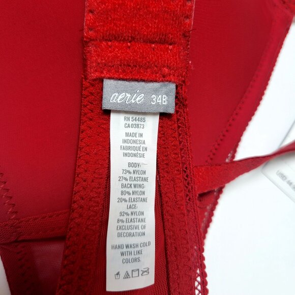 Aerie Real Happy Wireless Lightly Lined Bra Red 34B – New with Tags - Picture 10 of 11